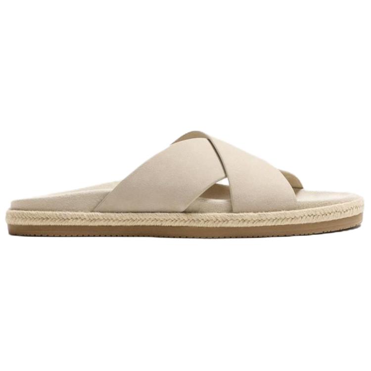 Zara Wszechstronne wsuwane sandały klapki Męskie Obuwie Jasnobeżowe 2709520002