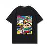 Crayon Shin-chan Comic Style Print Unisex Loose Cute Cartoon Pattern Casual Short Sleeve Comfortable Women And Men T-shirt