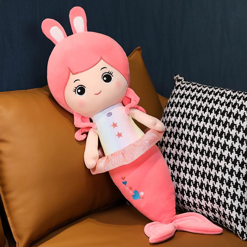 55cm Squishy Meerjungfrau Humanoide Puppe Plüschkissen Lila Rosa Wassertier Cartoon Plüschtier Schlafbegleiter Geschenk 55cm