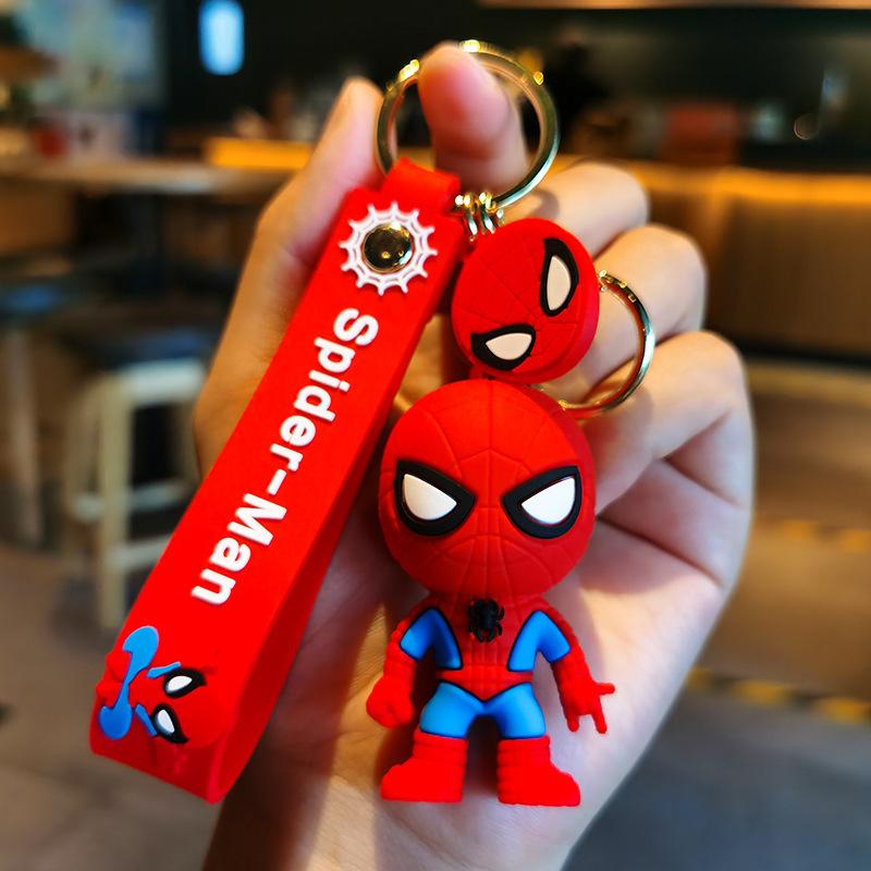 Superhrdina Spiderman Panenka Silikonový Klíčenka Marvel Avengers Pavoučí Klíčenky pro Batoh Doplňky Muži Auto Přívěsek Držák Klíčů