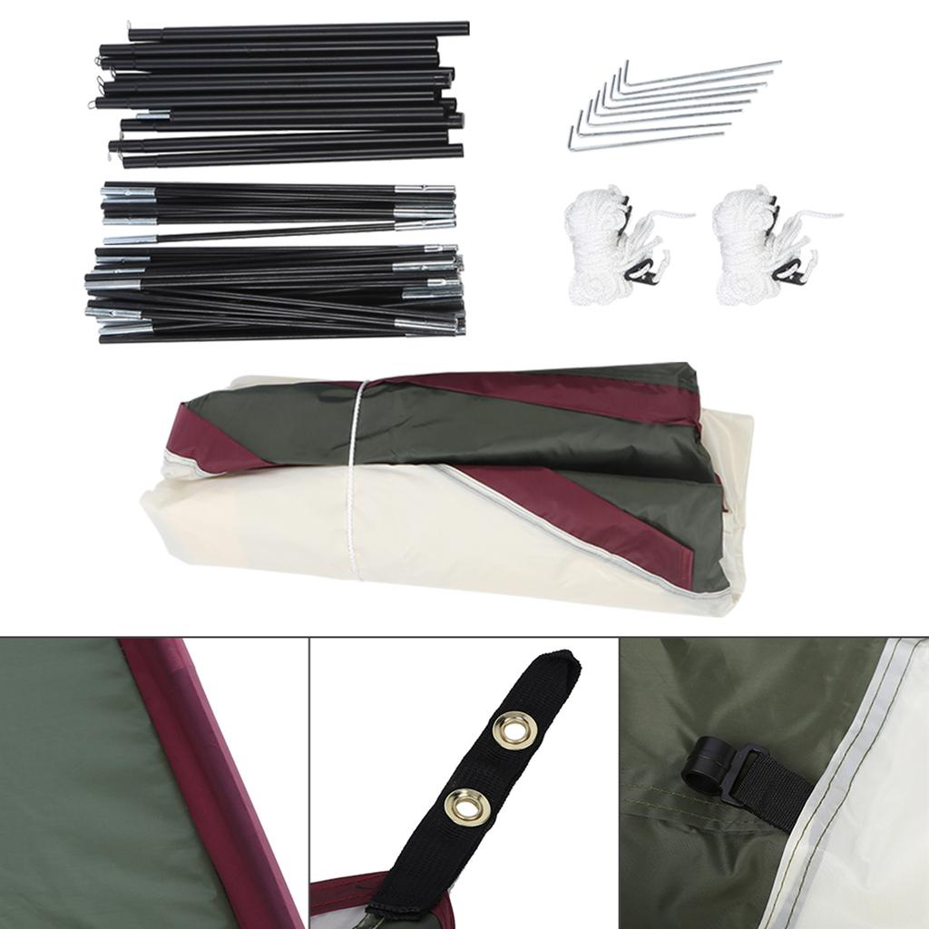 Venkovní lehký stan s tyčí k zadní části auta pro grilování, přístřešek pro kempování, střešní okno, markýza, kryt