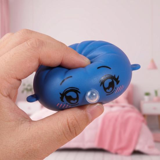 1/3/5Pcs Cartoon Expression Bubble Dumpling Toy Stress Relief Relaxation Steamed Bun Squeeze Toy Focus Aid Spitting Bubble Bun Fidget Toy