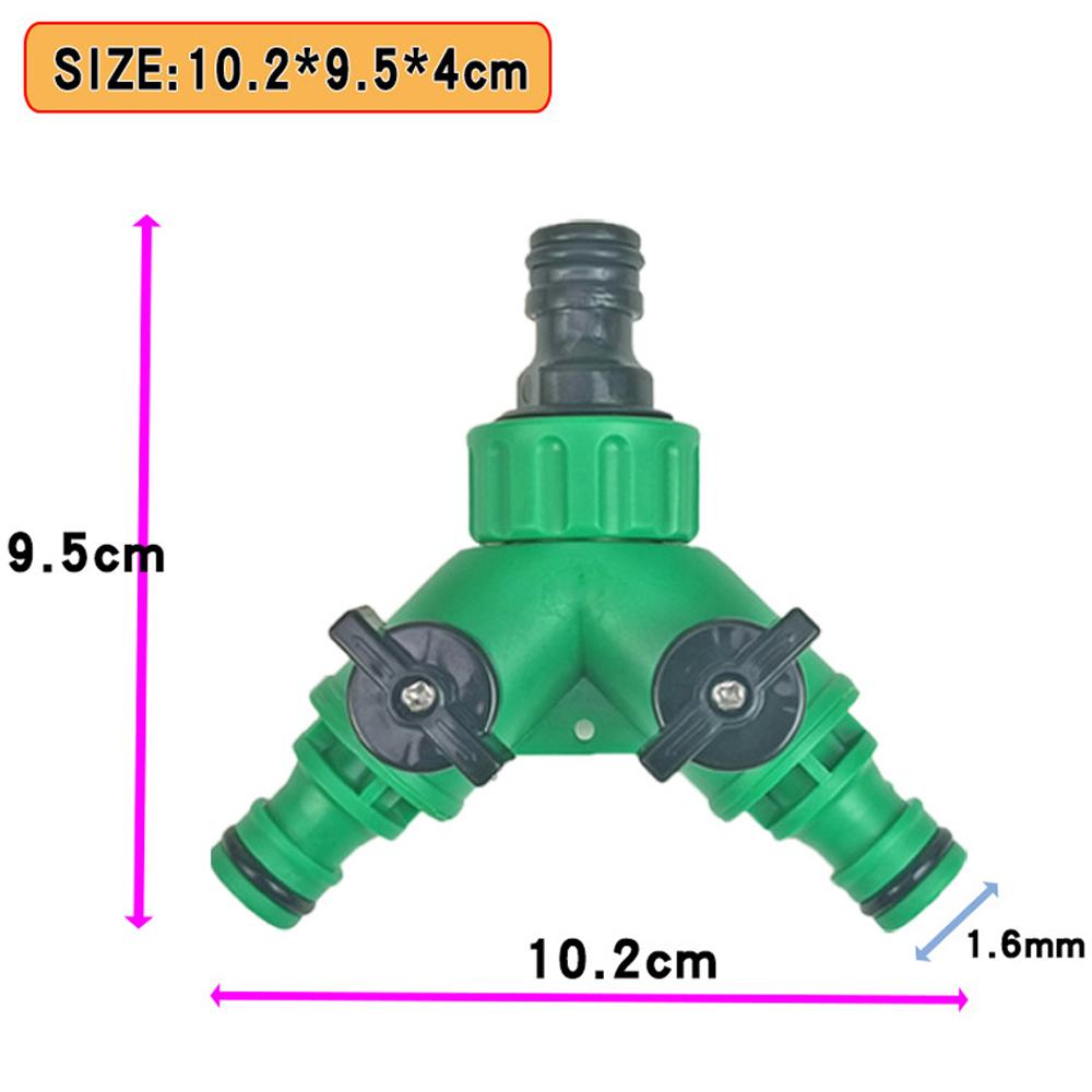 Garden Hose Tap Shut Off Valve Fitting 2 Way Garden Water Pipe Connectors Three Way Plastic Valve With Switch Garden Gadget