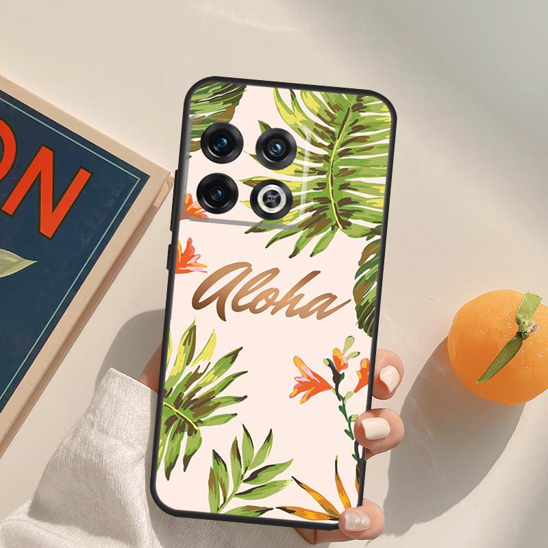 Summer Plant Palm Green Leaf Aloha Case For OnePlus Ace 8T 9R 9RT 10T 8 9 11 10 Pro Cover For OnePlus Nord 2 2T N10 N20 N100 CE