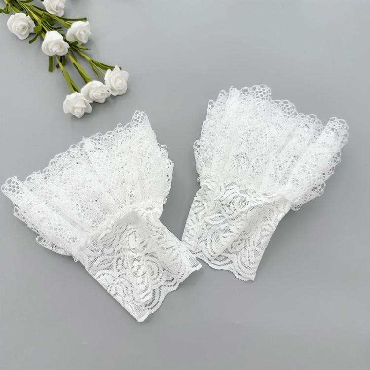 Girls Lace Cuffs Gothic Gloves Steampunk Wrist Cuff Cosplay Accessory for Womens Wedding Party Dress