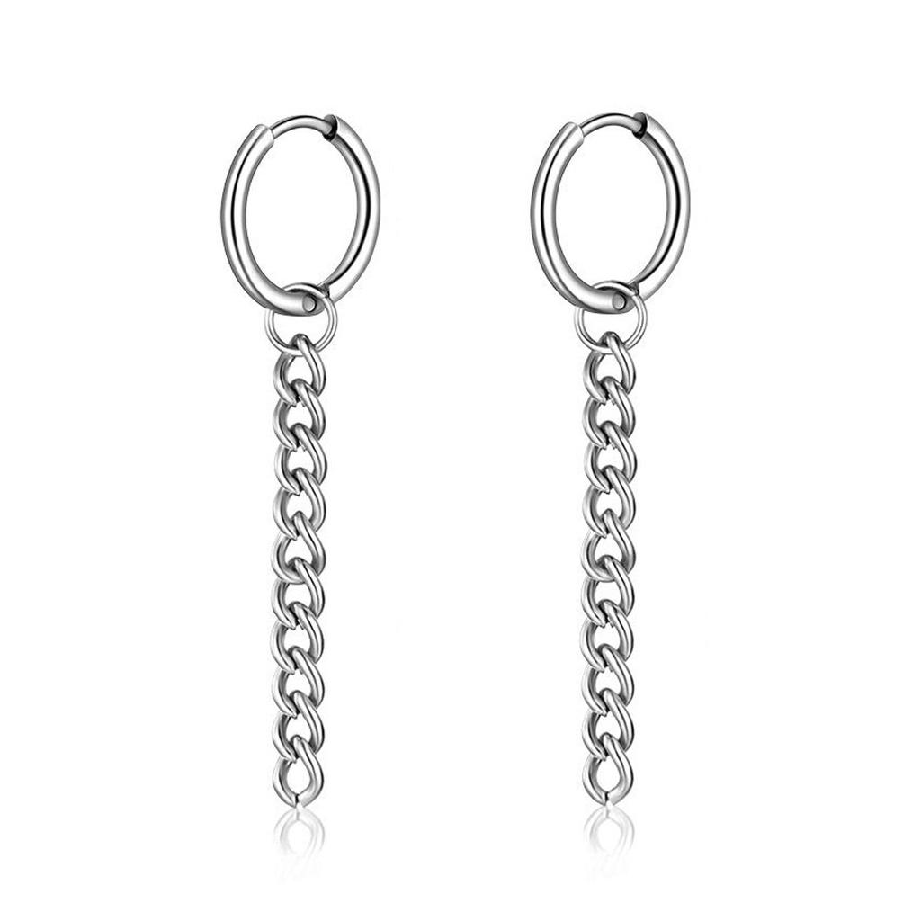 1 Pair Different Types Shape Unisex Silver Color Stainless Steel Piercing Earring For Women Men Punk Gothic Barbell Earring