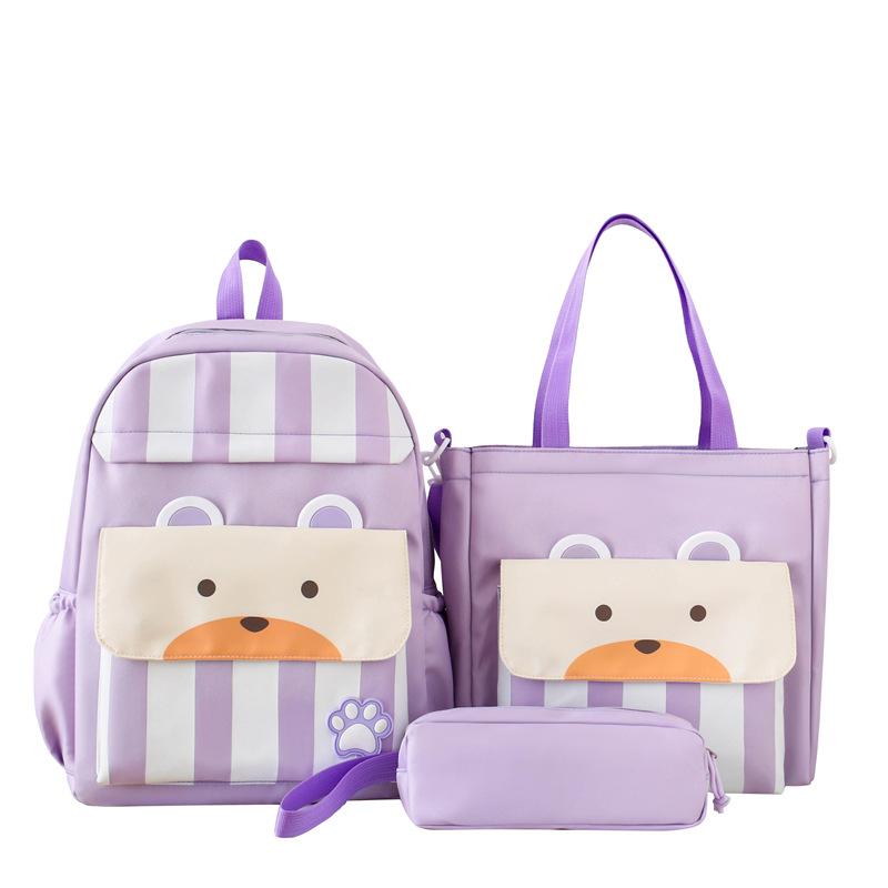 Primary School Students' Children's School Bag New Style Nylon Primary and Secondary School Backpack Three Piece Set Large Capacity Backpack