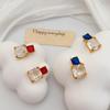 High Sense Super Shining Zircon Stud Earrings Light Luxury Fashion Gentle Elegance Temperament Stud Earrings Commuter Versatile Earrings Women