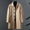 Trench Uomo Casual da Lavoro Collo a Revers Monocolore Giacca Lunga Giacca a Vento Giovanile Abbigliamento