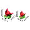 Resin Red Bird Figurine Lawn Ornament Garden Decor for Indoor Outdoor Micro Landscape Bookshelf Home Decoration