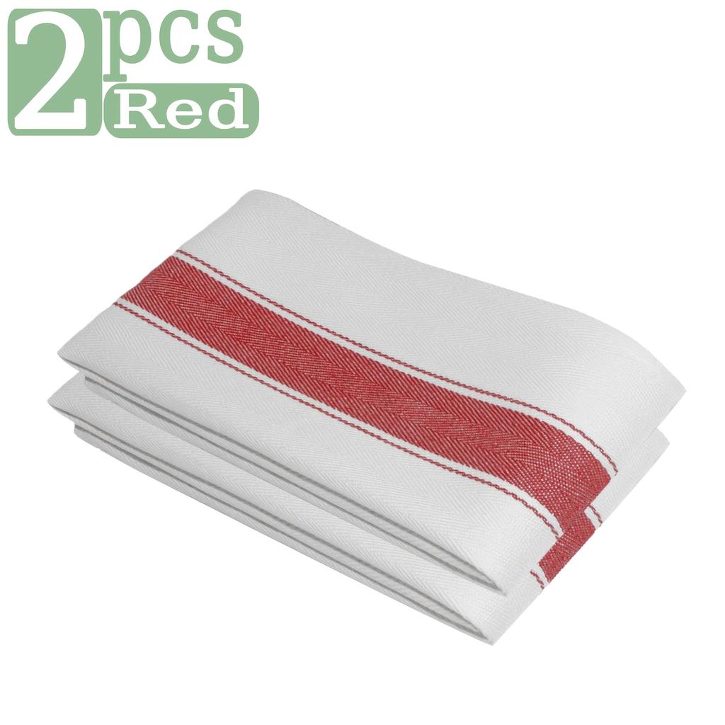 2/4/8 Bardzo Dużych Ścierek Kuchennych, 20" X 25", 100% Bawełny Ścierki Kuchenne, Klasyczne Jodełkowe Ścierki do Herbaty, Stylowe Vintage Białe