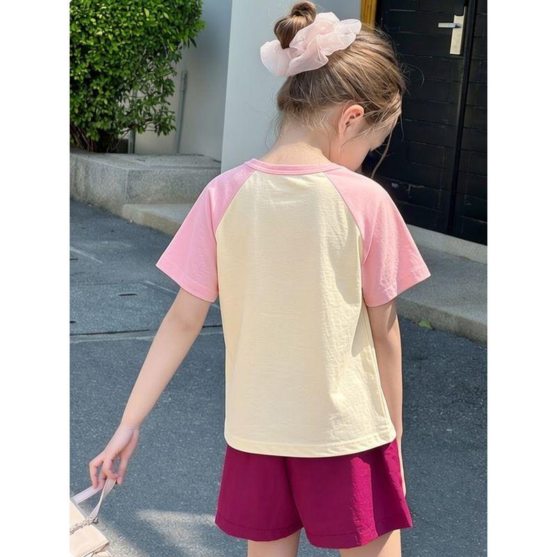 Brand Children's Clothing 2026 Summer New Style Girls' Short-Sleeved Tops Korean Style Cartoon Rabbit Pure Cotton T-Shirt Baby Clothes