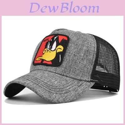 Casquette de baseball lavée avec broderie de canard de dessin animé Chapeau de soleil réglable pour l'été