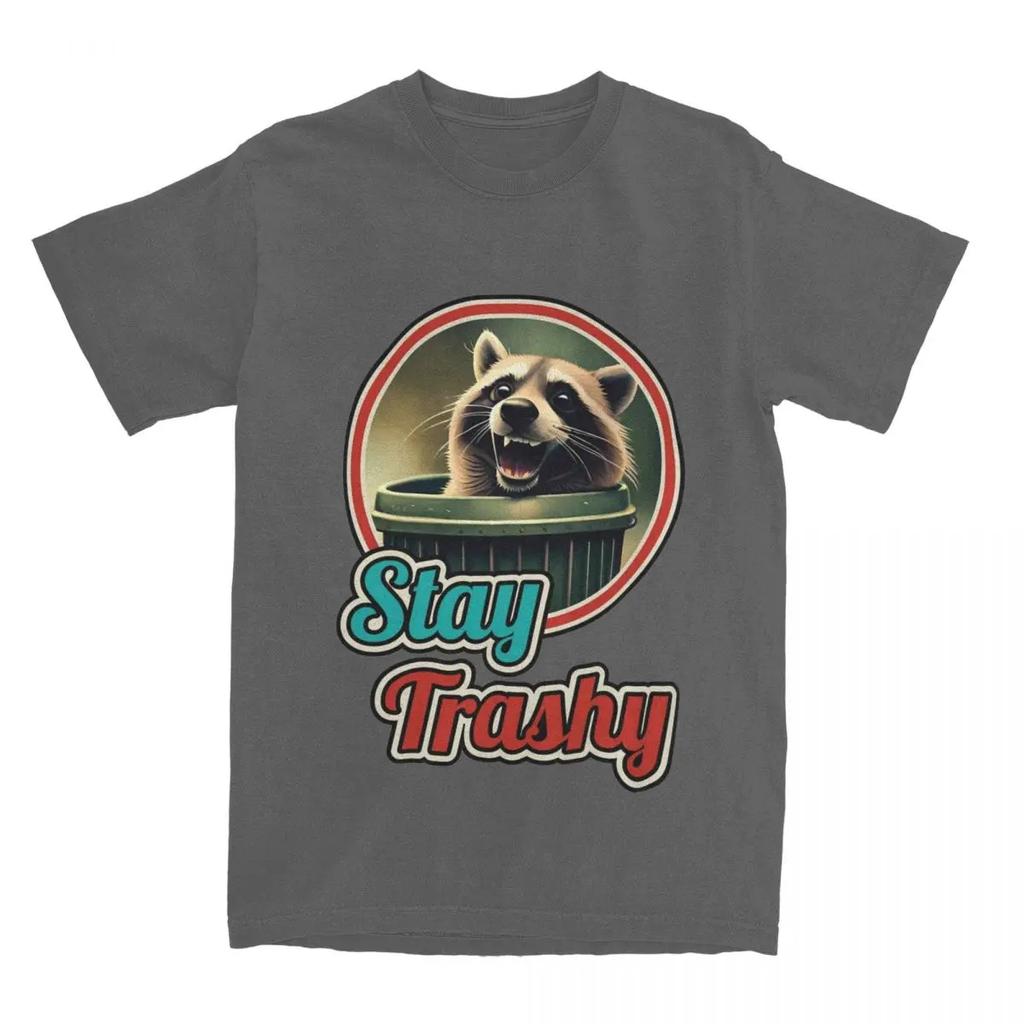 Camiseta Verão Fique Lixo Engraçada Feliz Amante de Guaxinins Lixo Lixo Guaxinins Camiseta Roupas Street Wear Camisetas