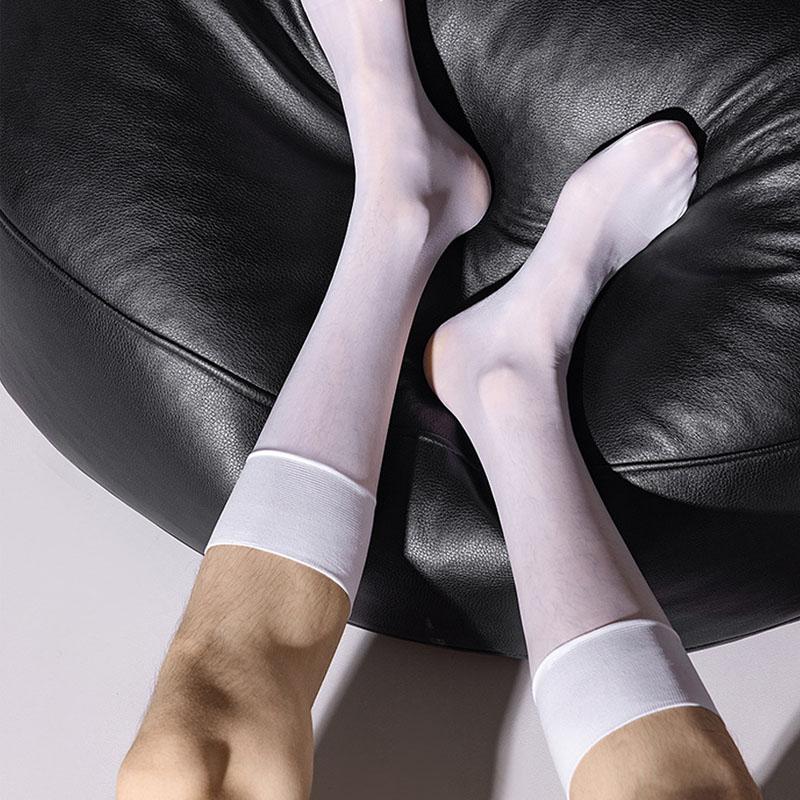 3 páry Pánské dlouhé ponožky Hedvábné Business Jednobarevné Tenké Nylonové Lehké Prodyšné Měkké Elastické Pod koleno Lýtko Formální oblečení Posádkové Společenské ponožky