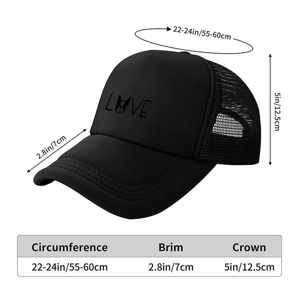 Love Dog Pet Inspired Cute Canine Word Art Design Mesh Baseball Cap
