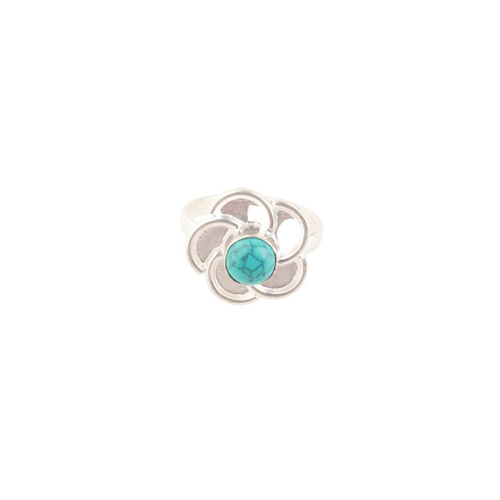 Blue Turquoise Gemstone Ring 925 Sterling Silver Handcrafted Jewelry Women Ring RR-51-25