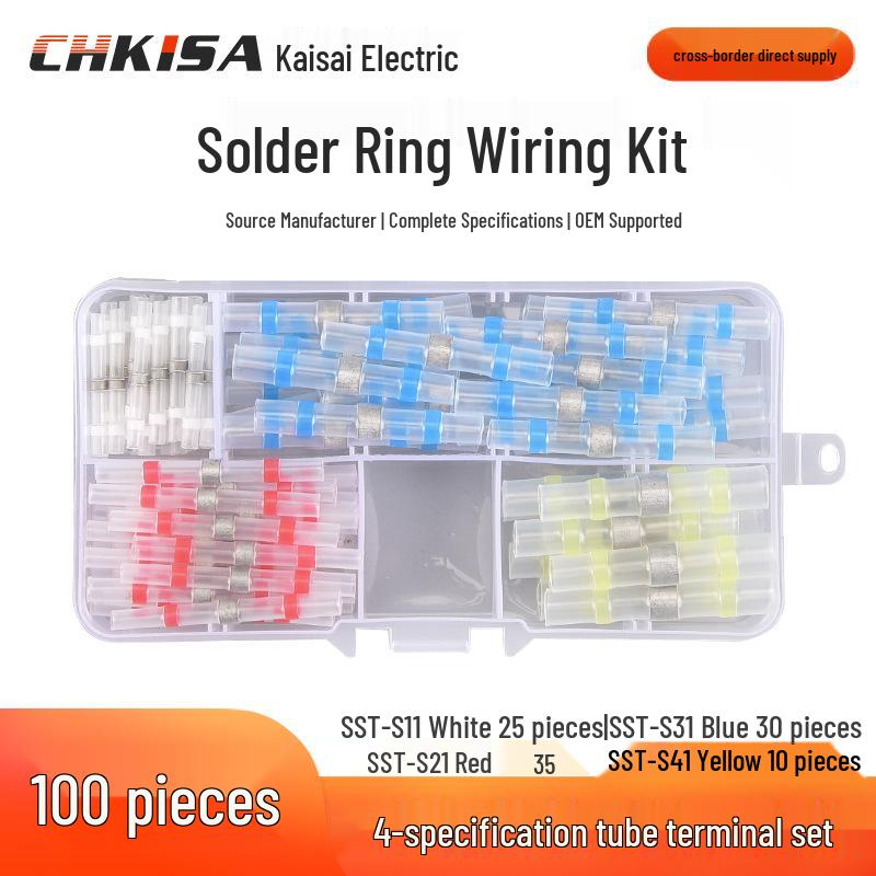 

SST Series Waterproof Solder Ring Terminal Block Connector with Heat Shrink White SST-S11 (100 pcs)