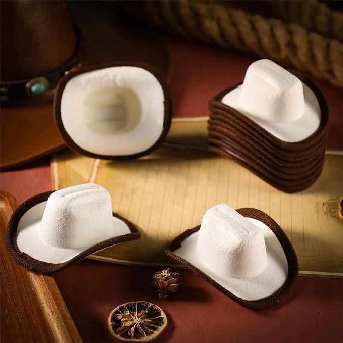 10Cm wine bottle cap white non-woven brown hemming wine bottle cowboy hat party decoration white cowboy