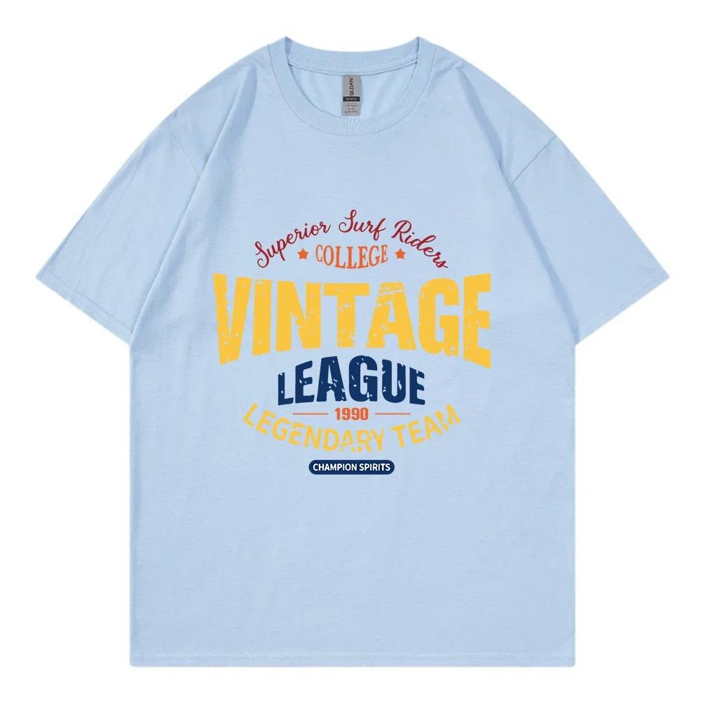 Summer Men's Retro Fashion Letter Print 100% Pure Cotton T-shirt, Loose and Breathable, Street Round-neck Short-sleeved Top