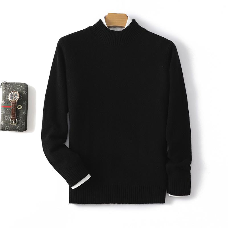 Men s Wool Half-High Collar Business Casual Sweater 2XL [165-180 lbs]