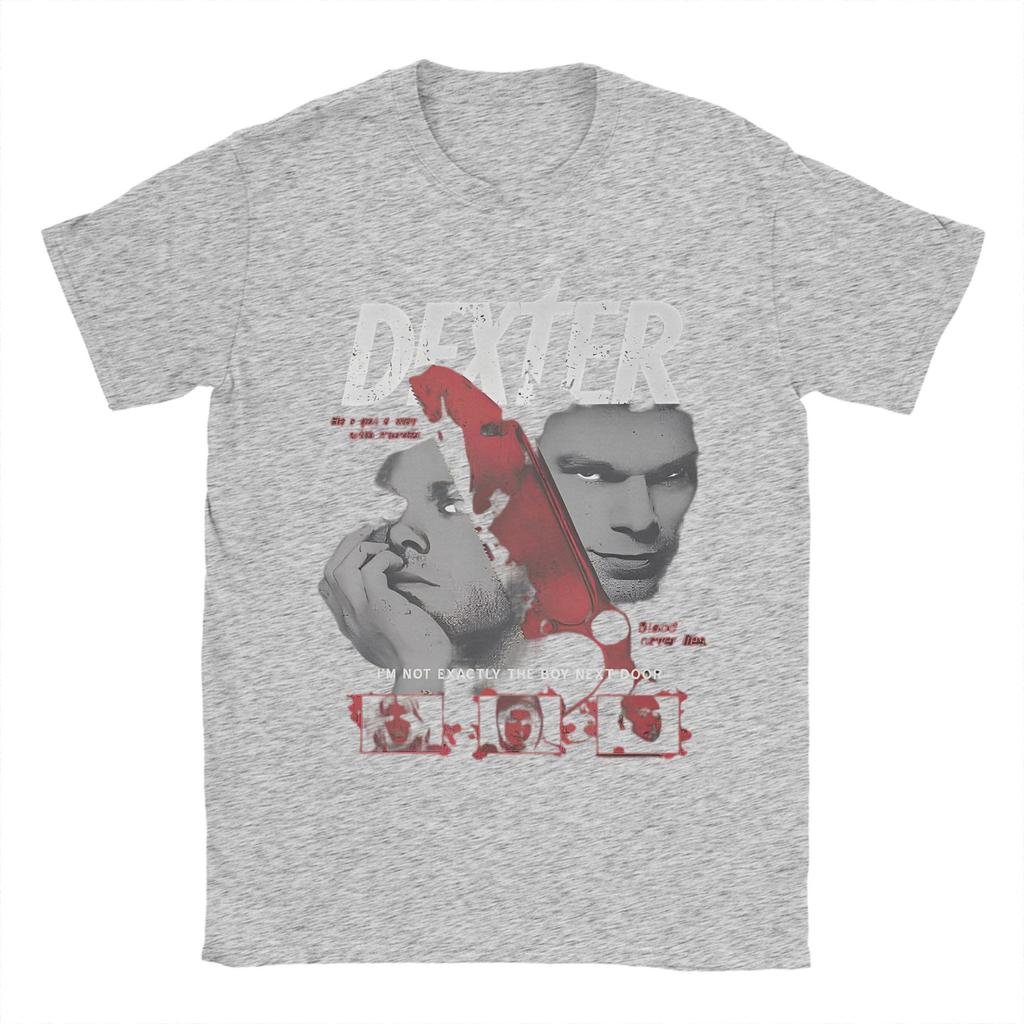 Men Dexter Morgan Movie T Shirts Crime TV Drama 100 Cotton Clothing Short Sleeve Round Collar Tee Shirt Plus Size TShirts