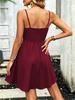 Spaghetti Strap Dress Dress Women Casual Solid Color High Waist  Pleated Short Dresses Elegant Sleeveless Dress