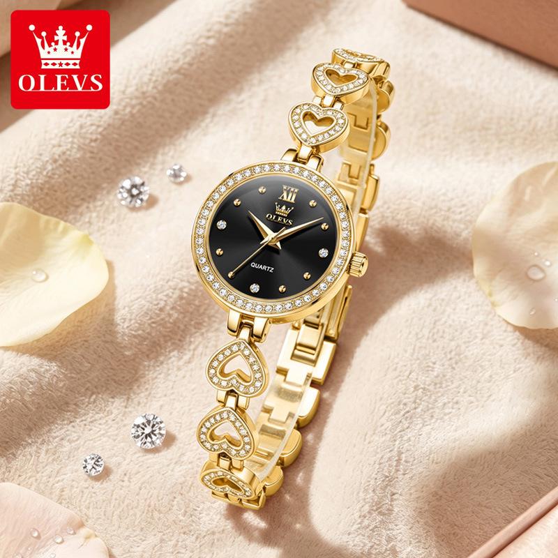 Oulishi Quartz Women's Heart Bracelet Fashion Waterproof Watch