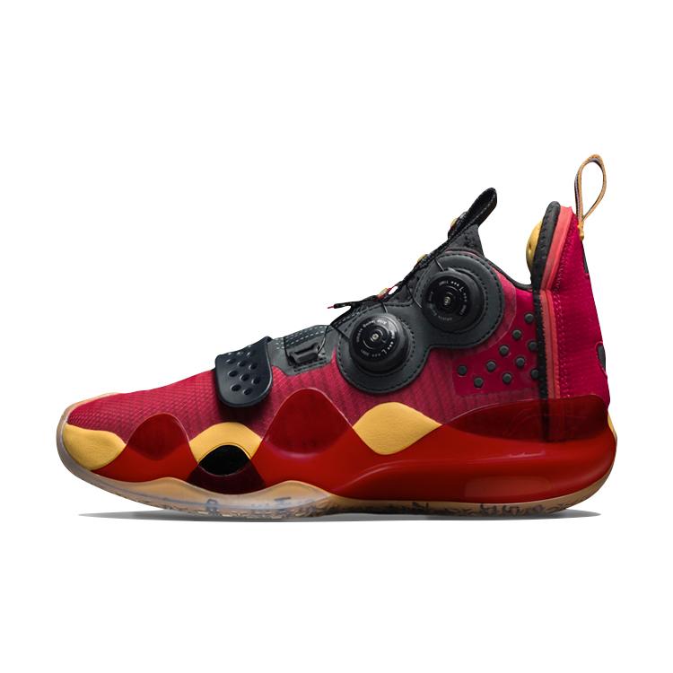 New LiNing WOW 8 Cushioning Anti Slip And Wear Resistant High Top Basketball Shoes Red ABEP001-16