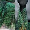 Tessuto a rete 100x150cm Piuma di pavone colorata Prospettiva cava Designer Leggero Tessuto Hanfu Fai da te Abbigliamento Tessuto da cucito