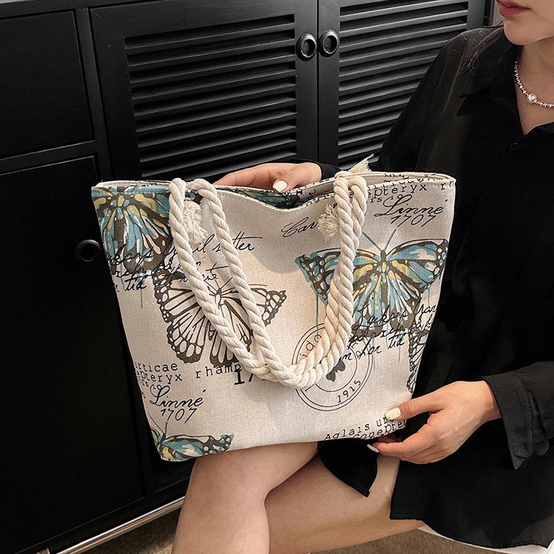 New Women Handbag Floral Printed Beach Shopping Large Capacity Tote Bag Fashion Casua High Capacity Travel Ladies Shoulder Bag
