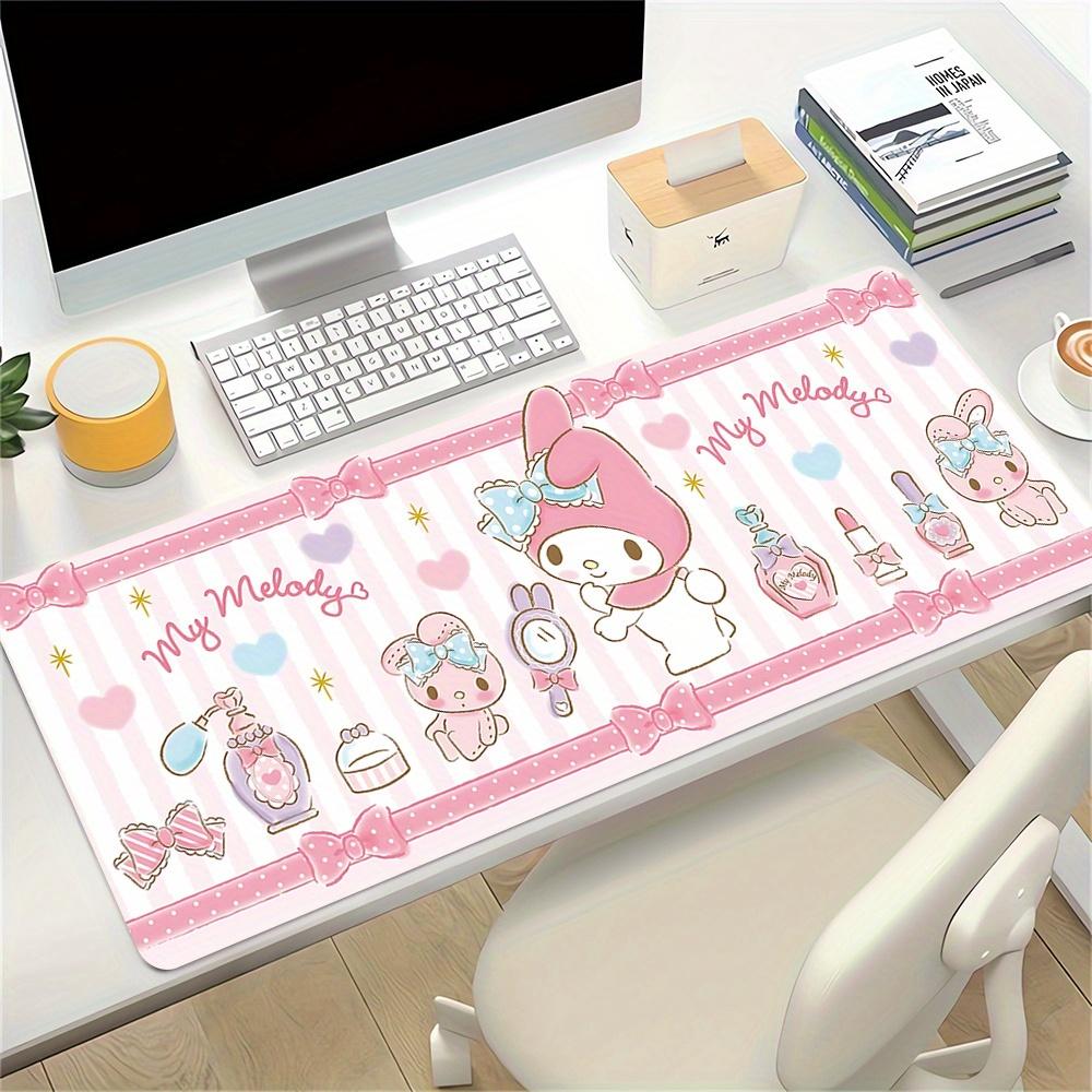 My Melody, Cute Themed XXL Mouse Pad - Non-slip Rubber Desk Mat for Gaming and Office Use, Multi-Function Keyboard and Mouse Pad, Ideal Gift