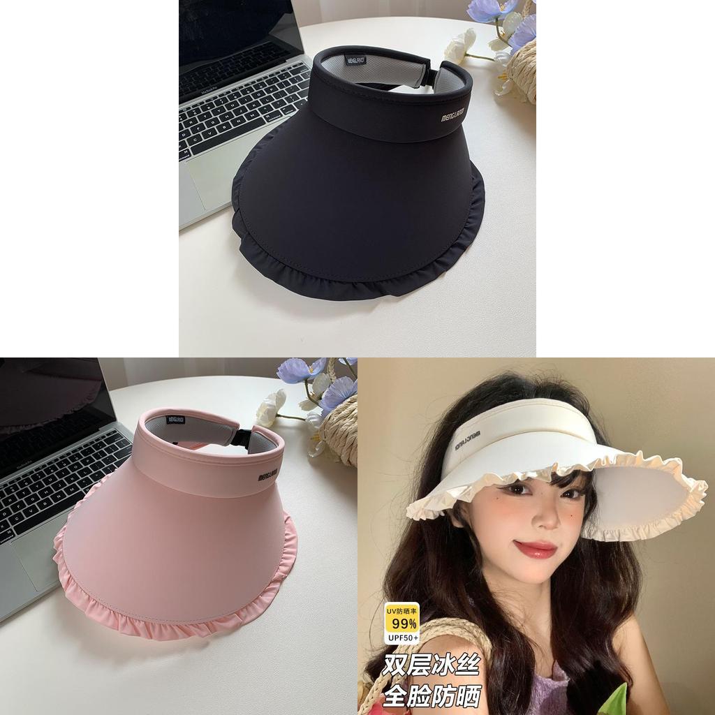 Summer Ice Silk Sun Hat For Women With Wide Brim Uv Protection And Foldable Design In Elegant Beige