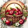 Generic Brand Red Apples White Flower Basket Decor Classic Metal Tin Sign Art For Restaurant Bar Cafe Wall Decoration