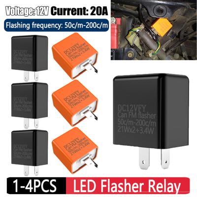 1-4pcs Motorcycle LED Flasher Relay DV 12V 3 Gear Turn Signal Indicator Fix Motorcycle Motorbike Flasher Multiple Protection