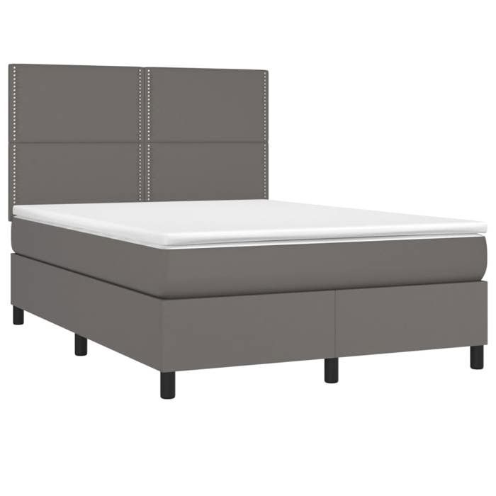 VidaXL Slatted Bed Base with Mattress and LED, Upholstered Bed, Double Bed, Adult Bedroom Interior Bed, 3135883