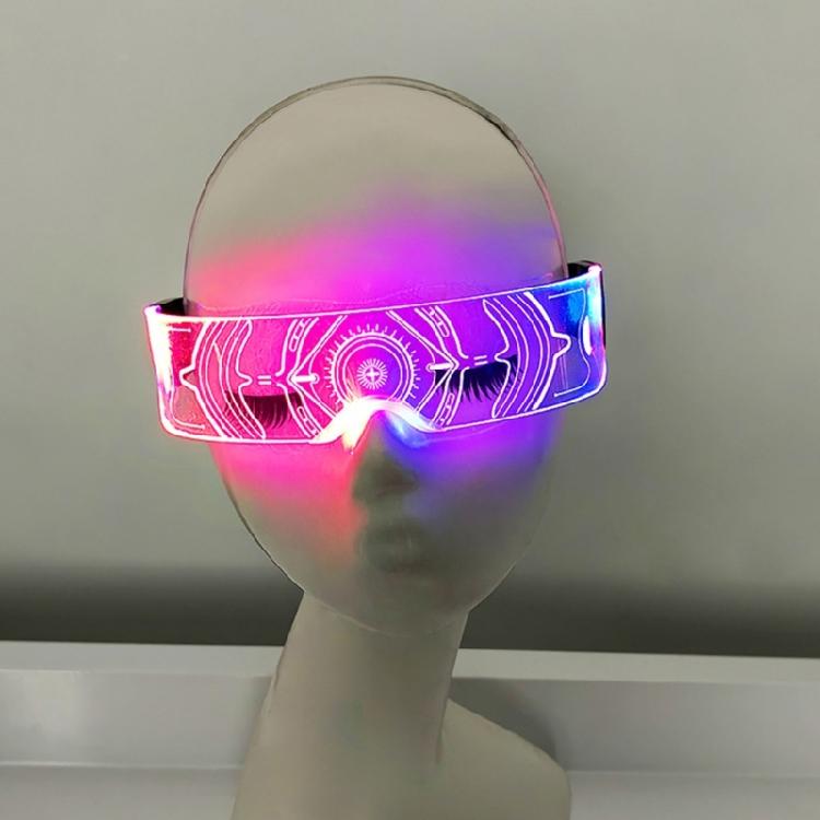Flashing LED Party Eyeglasses Acrylic Spectacles Rechargeable Glasses for Cosplay Festival Outfits Stylish Eyewear