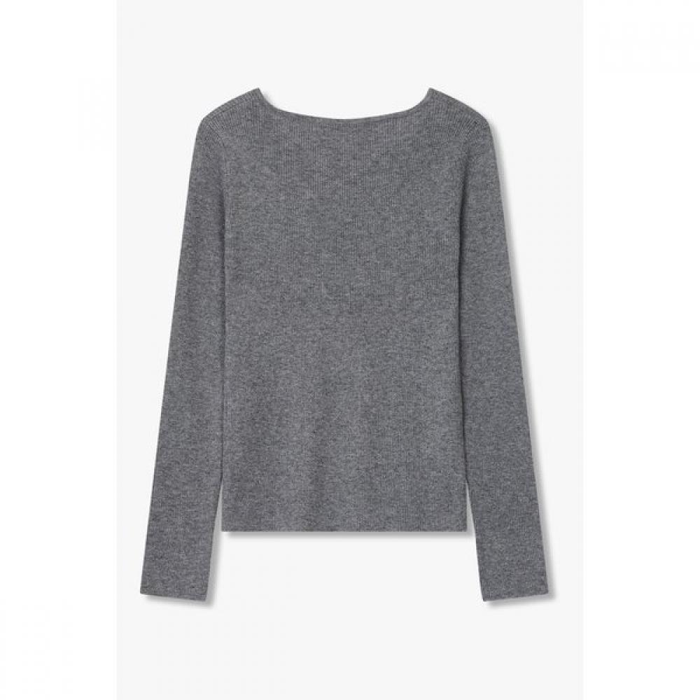 Vov Slit Neck Detail Slim Knit Pullover 7155350003 