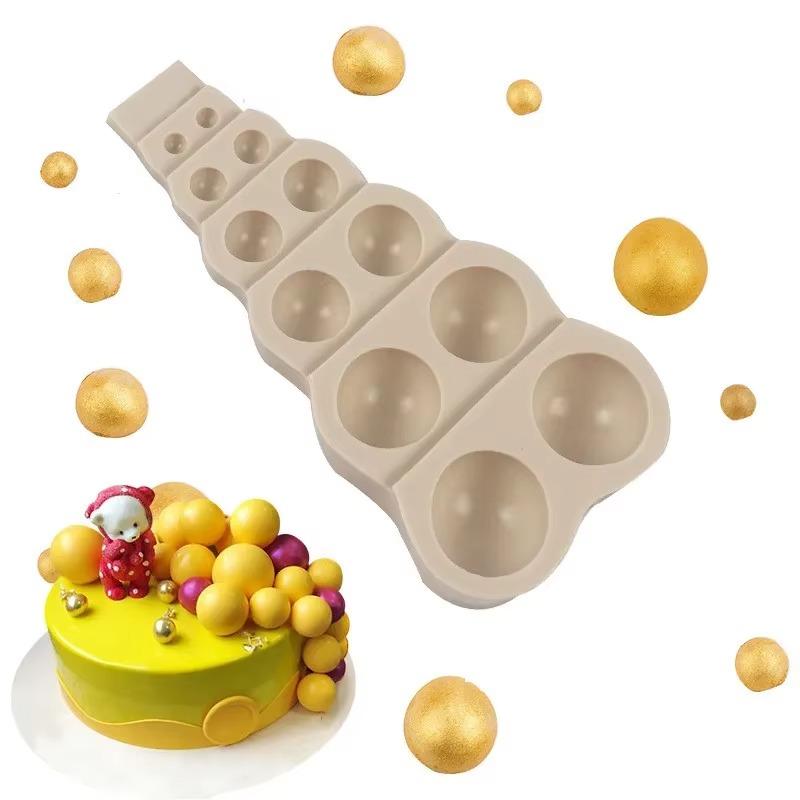 3D Bead Pearl Large Small Silicone Mold Half-Ball Cake Mold Candy Chocolate Mould Baking Molds
