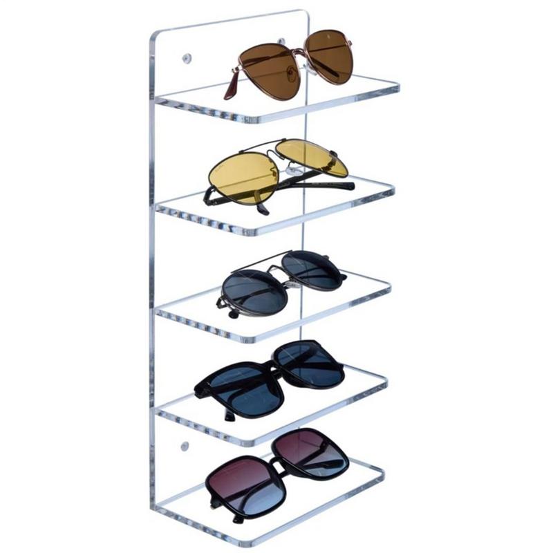 Sonnenbrillenständer Brillen-Displayständer Halter Aufbewahrungs-Organizer für 5-stöckige Brillen Acryl Schmuck Brillen-Display Heimdekoration