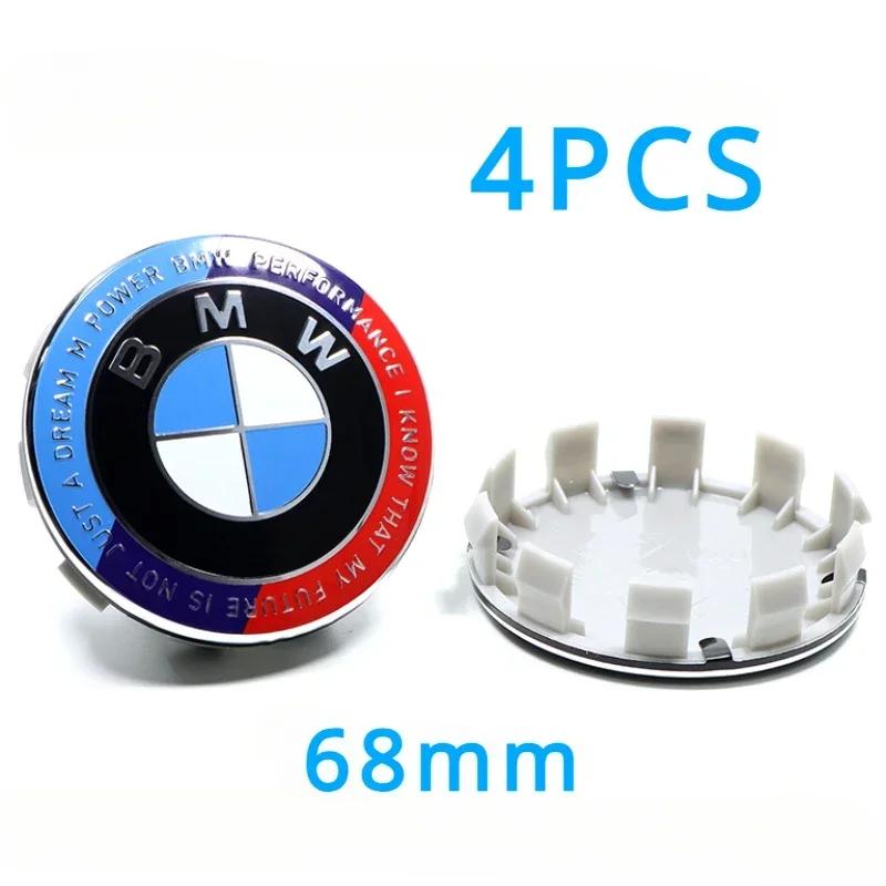 4X For BMW 50 Years Emblems 56mm 68mm Hub Caps Hub Cap Rim Caps For BMW