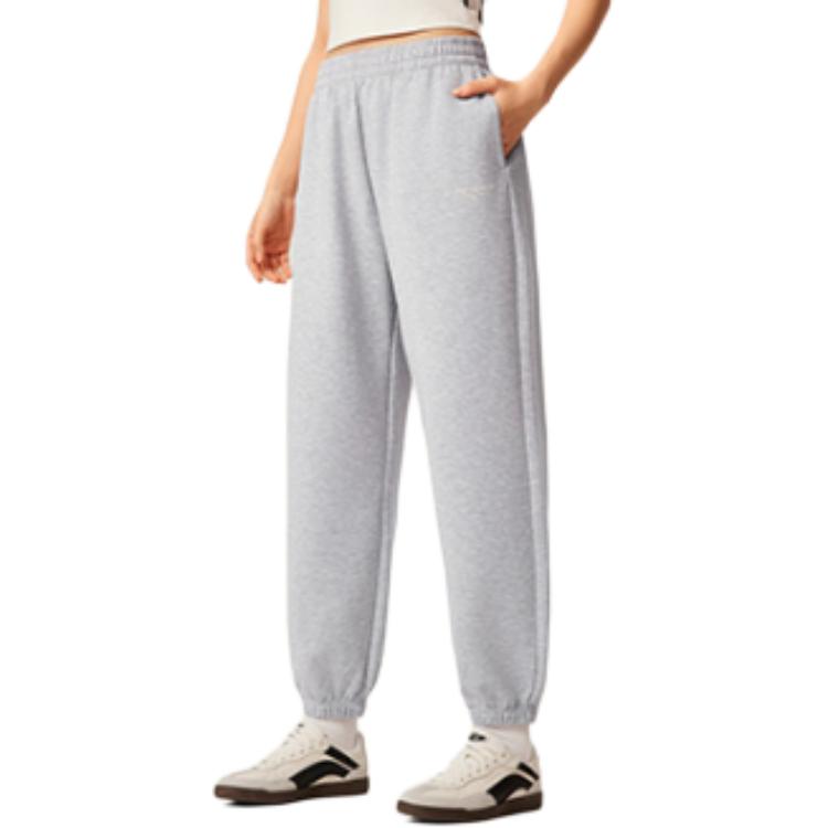 Li Ning Sports Trend Series Casual Simple Solid Color Tapered Loose Comfortable Elastic Versatile Knitted Sweatpants Men Bottoms AKLVA34-2