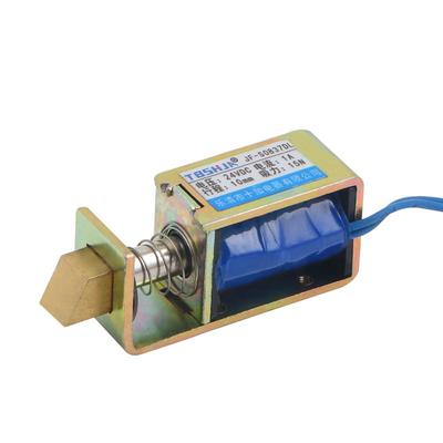 DC 12V/DC24V  1A משיכת 10 מ"מ כוח החזקה 15N אלקטרומגנט סולנואיד מסוג דחיפה מסגרת פתוחה JF-S0837DL