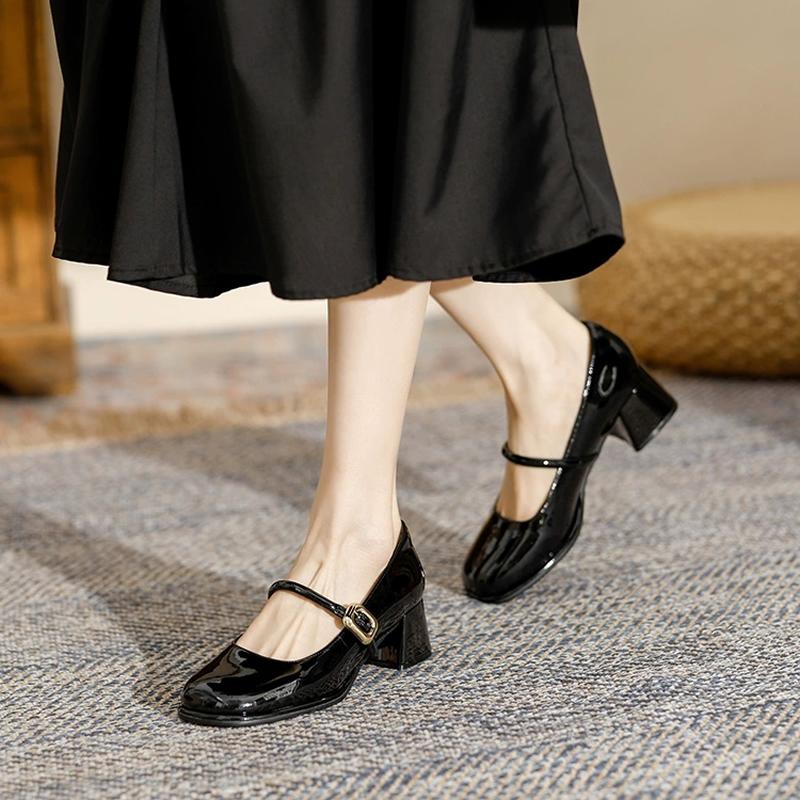 2025 Fashion Women's Shoes Mary Jane Style Ladies Shoes Female Low Heel Shallow Mouth Round Toe Solid Color Women's Shoes Party