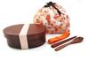 KXLCGYK Lightweight Bento 700ml Single with Cherry Blossom Drawstring Wooden Spoon and Natural Lacquer for and Students Box, Capacity, Oval, Tier,