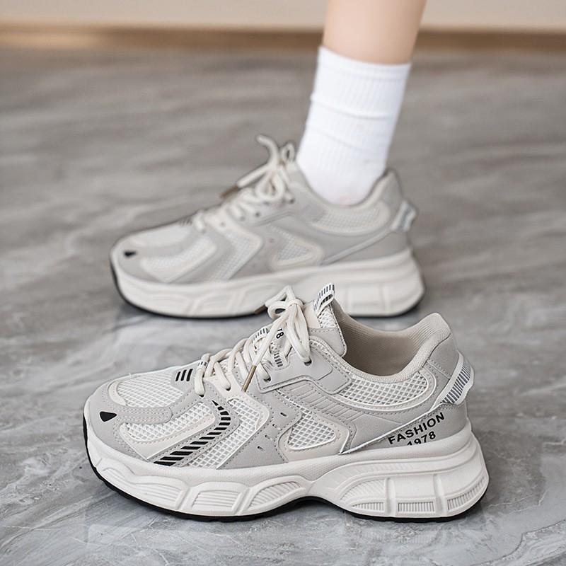 

Dad Shoes Women s Spring Autumn Breathable Sneakers Students Korean Style All-matching Platform Height-increasing Casual Running Light 37