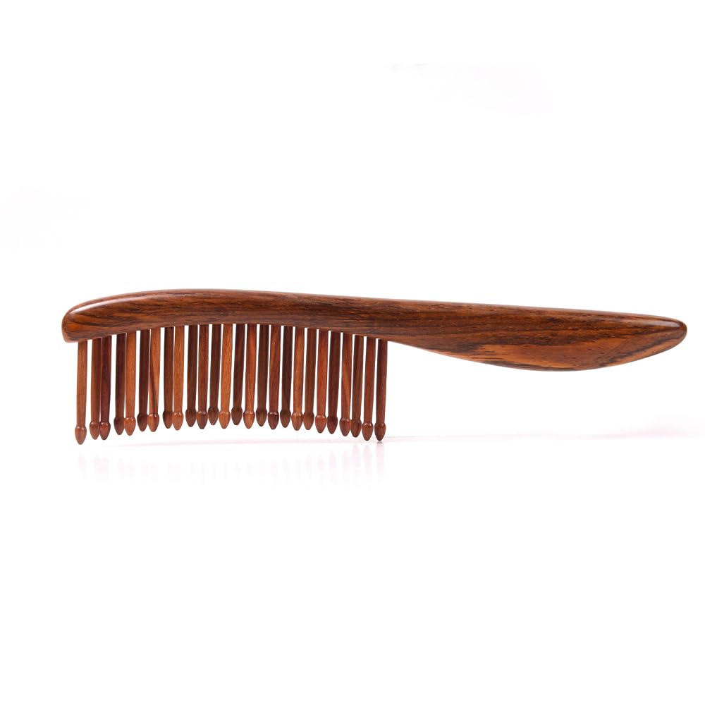 TAN MUJIANG Wooden Hair Comb by Tan Curved Natural Modern and Simple "Suiun" Mokusho. Design, Materials, Aesthetics.