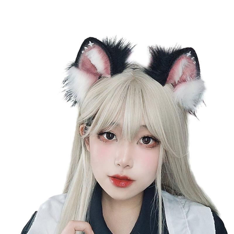Soft and Comfortable Artificial Animal Ear Headbands Hairpiece for Women Halloween Cosplay Costume Accessory