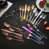 5PCS Tableware Set Stainless Steel Flatware Durable Corrosion Resistant Utensils Elegant Design Cutlery for Dinner Party
