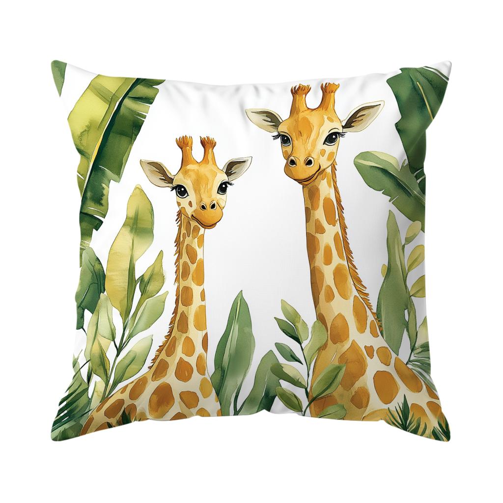 Home Decor Wild Animals In Tropical Jungle Pillow Covers Pattern Cushion Cover Suitable for Sofa Bedroom Car Pillow Cover